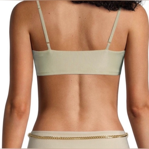 WeWoreWhat x Revolve Chain Cami bra top Gold Hardware Ribbed Khaki Size Medium - Picture 7 of 14